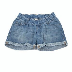 Old Navy Maternity Underbelly Denim Shorts Shorts Size 2 Blue Jean Rolled Cuffed